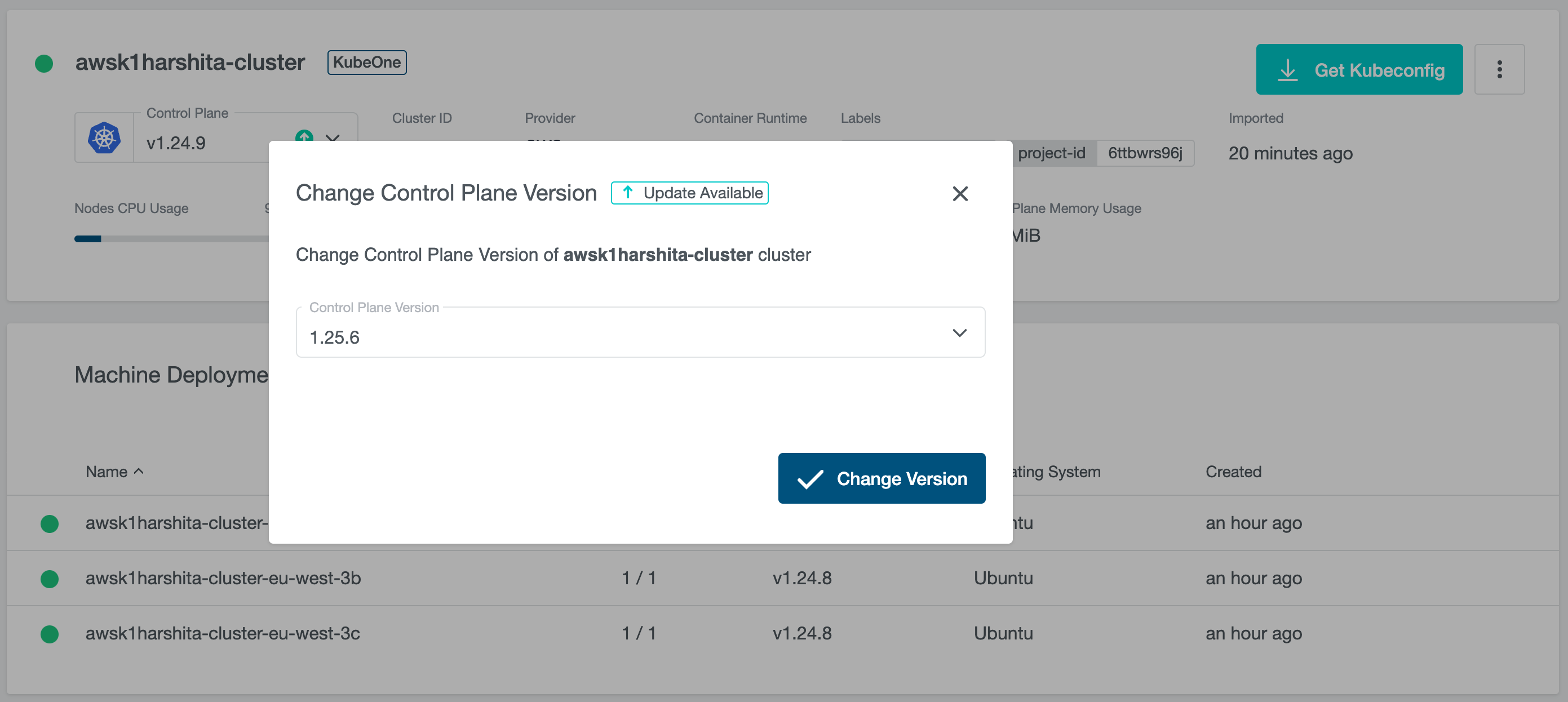 Upgrade Cluster Upgrade Cluster