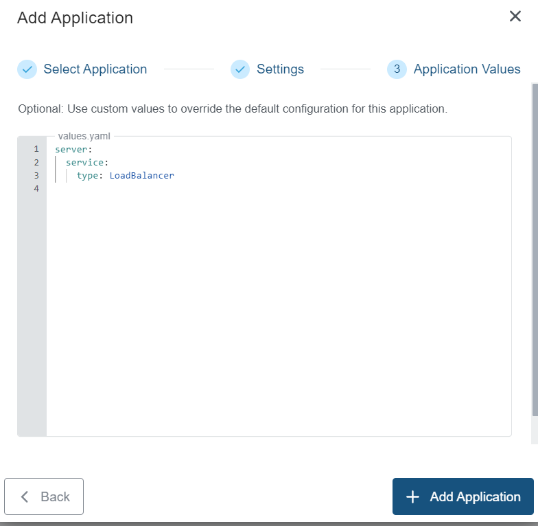 Application Values for ArgoCD Application