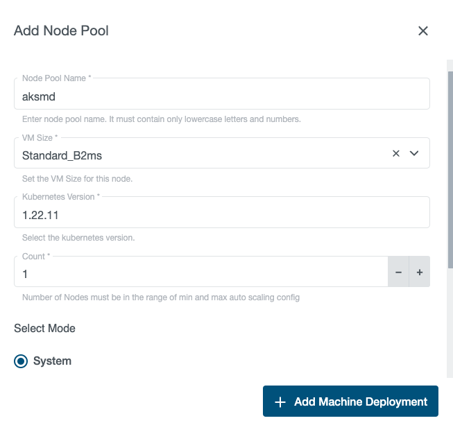 Create Node Pool Create Node Pool