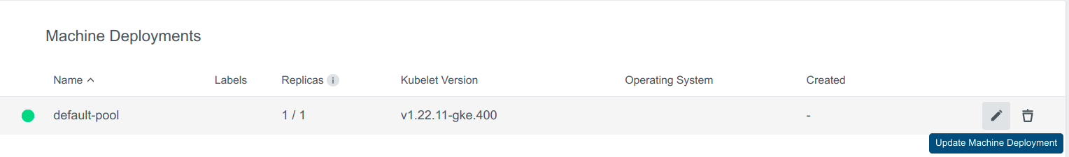 Edit GKE Machine Deployment Edit GKE Machine Deployment