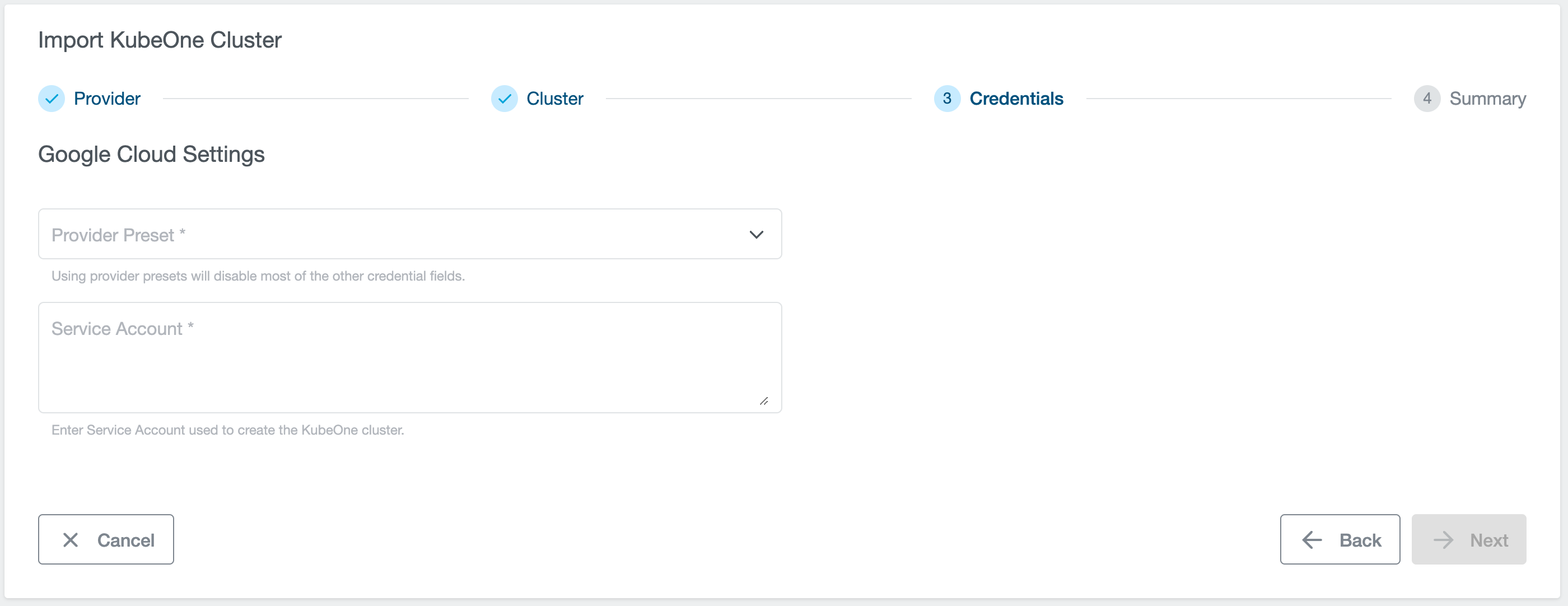 GCP credentials GCP credentials