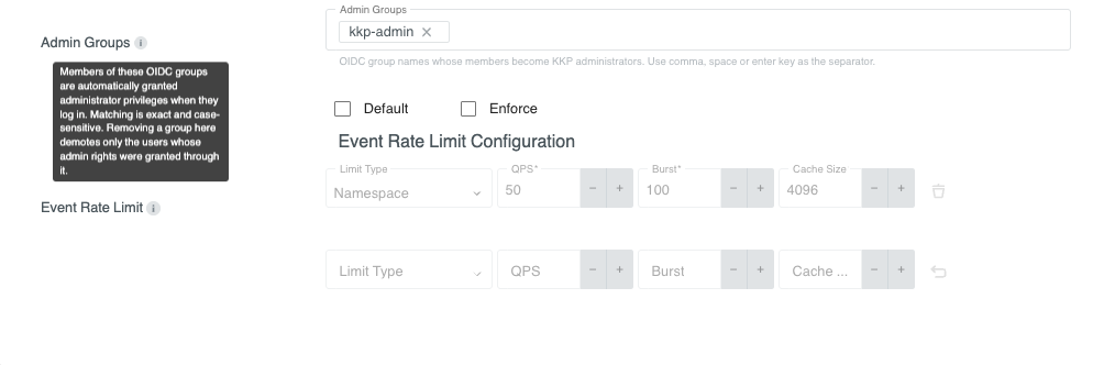 Admin Groups Setting Admin Groups