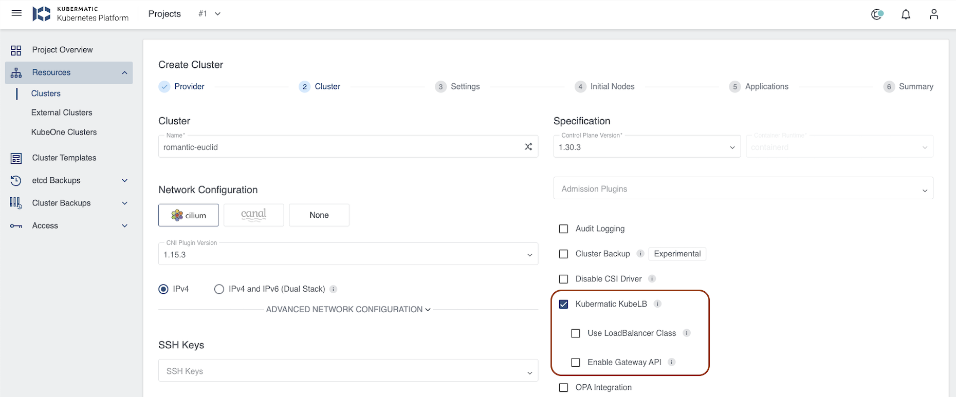 Enable KubeLB during cluster creation Enable KubeLB during cluster creation